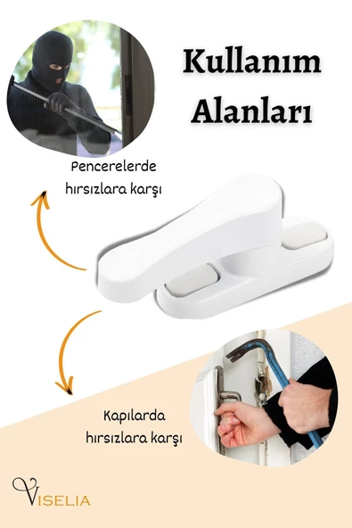 Viselia Pencere Kilidi Pimapen Kilidi Pencere Çocuk Kilidi Pencere Emniyet Kilidi Beyaz 5 Adet - 7