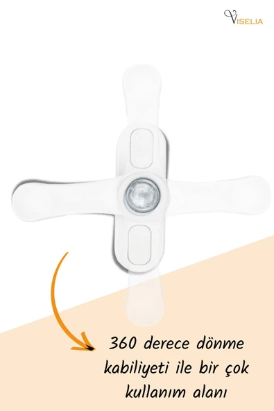 Viselia Pencere Kilidi Pencere Çocuk Kilit Basmalı Beyaz Renk 7 Adet - Resim 5