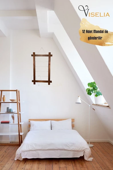 Viselia Fotoğraf Çerçevesi Resim Çerçevesi Ipli Foto Askı Ahşap Resim Çerçevesi - 5