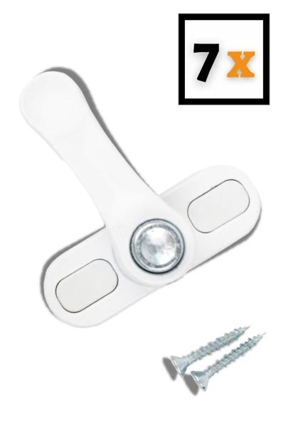 Viselia Pencere Kilidi Pencere Çocuk Kilit Basmalı Beyaz Renk 7 Adet ürün görseli 1