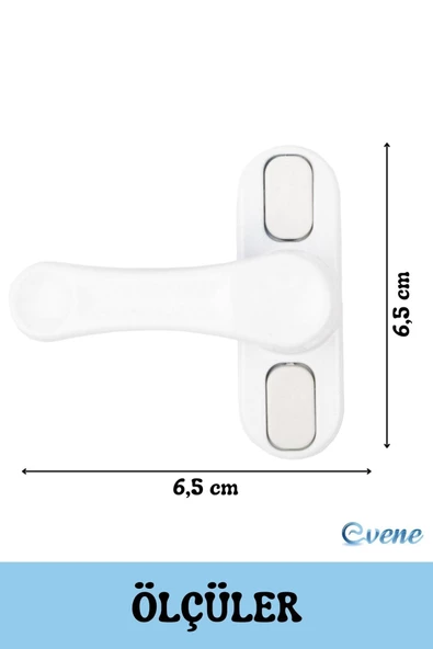 Evene Beyaz Pencere Kilidi Çekmeli Mandallı Metal Çocuk Güvenlik Emniyet Hırsız Pimapen Bebek Kilidi - 6