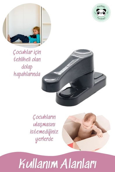 Pandogo Antrasit Pimapen Pencere Kilidi Hırsızları Uzak Tutun Çocuklarınızı Koruyun 2 Adet - Resim 6