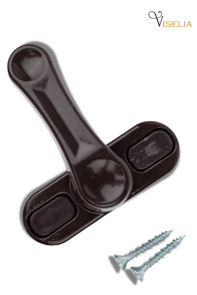 Viselia Koyu Kahverengi Pencere Emniyet Kilidi Çocuk Hırsız Kilidi Çekmeli Metal Kilit ürün görseli 1