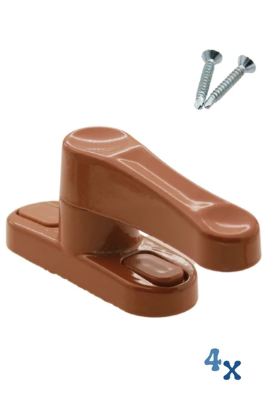 Evene Açık Kahverengi Pencere Emniyet Kilidi 4 Adet Çocuk Hırsız Kilidi Çekmeli Metal Kilit ürün görseli 1