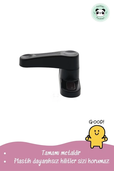 Pandogo Pencere Kilidi 10 Adet Kapı Ve Pencere Emniyet Aparatı Güvenlik Ürünü Kilit Siyah - Resim 3