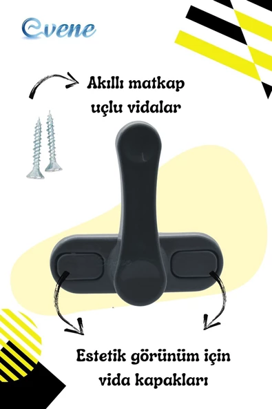 Evene Pimapen Kapı Kilidi Pimapen Pencere Kilidi Pencere Emniyet Kilidi Mandallı Kilit 3 Adet Antrasit - Resim 4