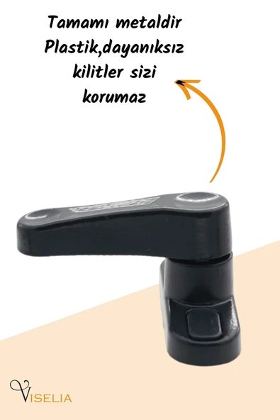 Viselia Pencere Kilidi Pimapen Kilidi Pencere Çocuk Kilidi Pencere Emniyet Kilidi Antrasit 7 Adet - 3