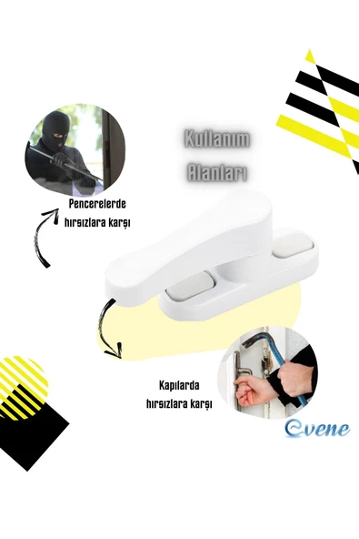 Evene Pimapen Kapı Kilidi Pimapen Pencere Kilidi Pencere Emniyet Kilidi Mandallı Kilit 2 Adet Beyaz - Resim 7