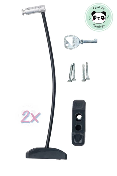 Pandogo Pencere Kilidi 2 Adet Antrasit Kapı Ve Pencere Emniyet Aparatı Güvenlik Ürünü Kilit ürün görseli 1