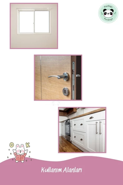 Pandogo Pencere Kilidi 5 Adet Açık Kahve Kapı Ve Pencere Emniyet Aparatı Güvenlik Ürünü Kilit - Resim 6