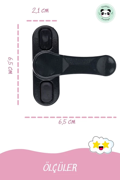 Pandogo Antrasit Pimapen Pencere Kilidi Hırsızları Uzak Tutun Çocuklarınızı Koruyun 2 Adet - Resim 2