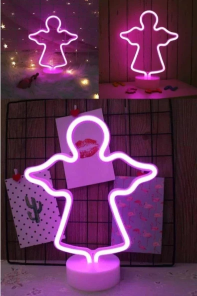 Viselia Neon Led Neon Lamba Melek Neon Işık Gece Lamba Masa Lamba