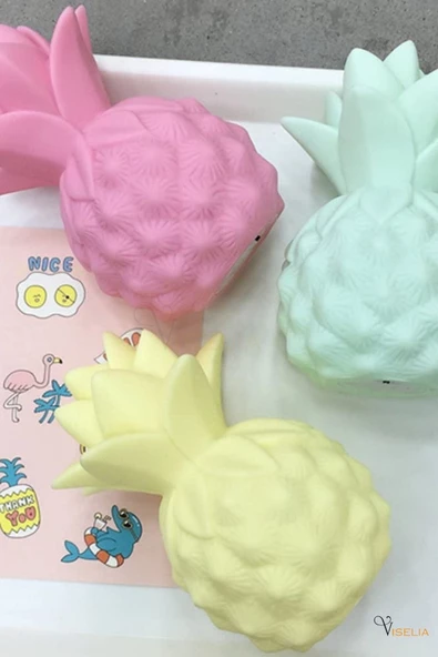 Viselia Pembe Ananas Gece Lamba Pilli Projeksiyon Masa Lamba Ananas Led Lamba - 2