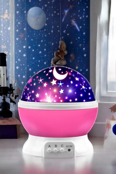 Star Master Masa Lambası Gökyüzü Projeksiyon Gece Lambası Yıldızlı Gece Lambası Pembe