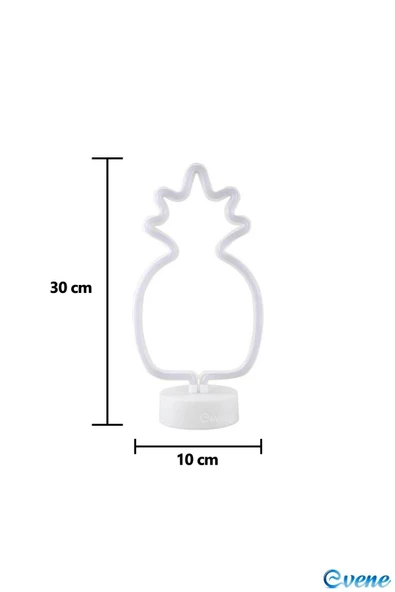 Evene Ananas Hediyelik Lamba Neon Led Işıklı Dekoratif Gece Bebek Çocuk Odası Masa Lambası - 3
