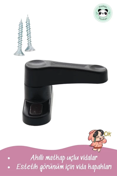 Pandogo Pencere Kilidi 10 Adet Kapı Ve Pencere Emniyet Aparatı Güvenlik Ürünü Kilit Siyah - Resim 4