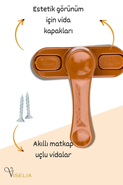 Viselia Pencere Kilidi Pimapen Kilidi Pencere Çocuk Kilidi Pencere Emniyet Kilidi 3 Adet - Resim 4