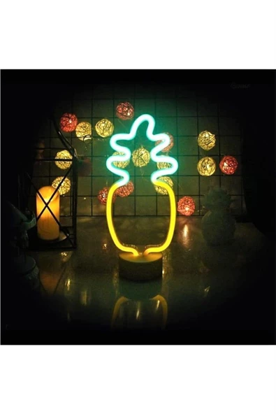 Viselia Neon Led Neon Lamba Ananas Neon Işık Gece Lamba Masa Lamba
