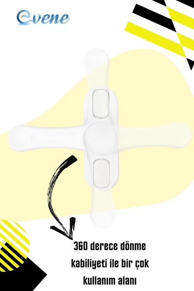 Evene Pencere Emniyet Kilidi Beyaz Çocuk Hırsız Kilidi Çekmeli Pvc 2 Adet - Resim 5