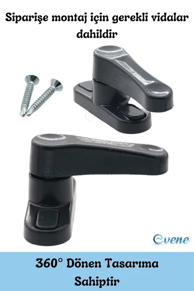 Evene Antrasit Pencere Emniyet Kilidi 6 Adet Çocuk Hırsız Kilidi Çekmeli Metal Kilit - Resim 5