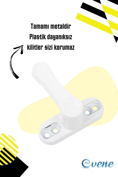 Evene Pencere Emniyet Kilidi Beyaz Çocuk Hırsız Kilidi Çekmeli Pvc 2 Adet - Resim 3