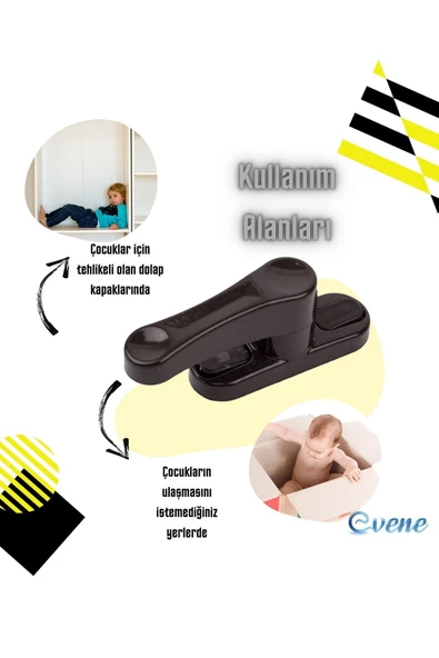 Evene Pimapen Kapı Kilidi Pimapen Pencere Kilidi Pencere Emniyet Kilidi Mandallı Kilit 3 Adet Koyu Kahve - Resim 6