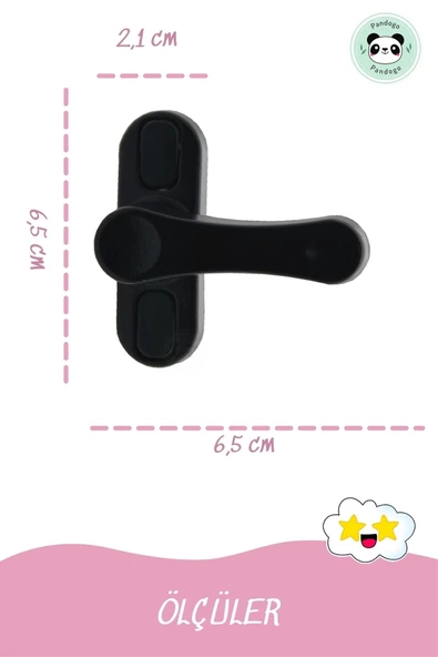 Pandogo Pencere Kilidi 10 Adet Kapı Ve Pencere Emniyet Aparatı Güvenlik Ürünü Kilit Siyah - Resim 2