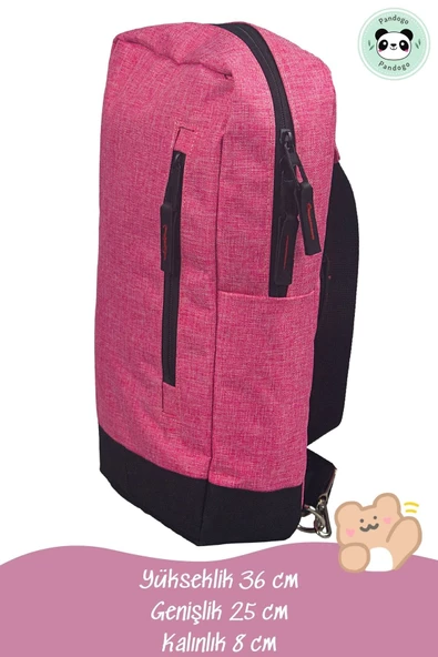 Pandogo Çapraz Çanta Pembe Usbli Küçük Sırt Çantası - 2