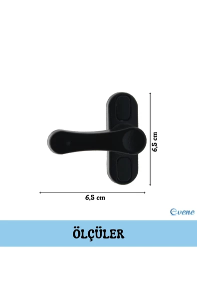 Pandogo Pencere Kilidi 3 Adet Çekmeli Kapı Ve Pencere Emniyet Aparatı Güvenlik Ürünü Kilit Siyah - Resim 2