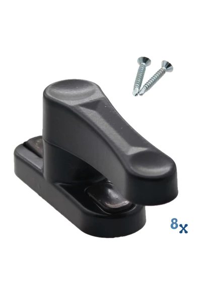 Evene Siyah Pencere Emniyet Kilidi 8 Adet Çocuk Hırsız Kilidi Çekmeli Metal Kilit - Resim 2