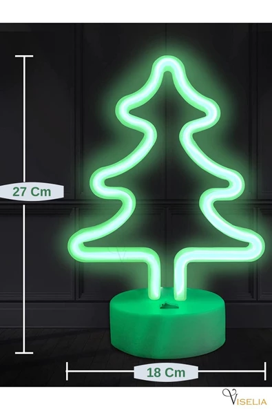 Viselia Neon Led Neon Lamba Çam Ağaç Neon Işık Gece Lamba Masa Lamba - 2