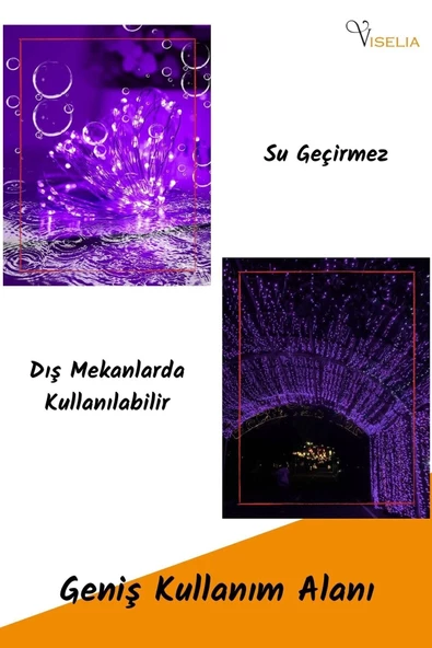 Viselia Peri Led Çok Amaçlı Dekoratif Aydınlatma 3 Metre Piller Dahil Şerit Parti Işığı Pembe Renk - 5