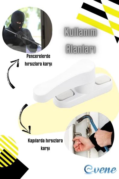 Evene Pencere Emniyet Kilidi Beyaz Çocuk Hırsız Kilidi Çekmeli Pvc 2 Adet - Resim 7