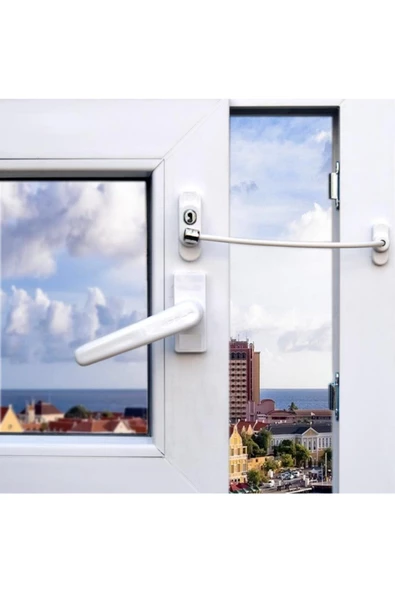 Viselia Pencere Emniyet Kilidi Çocuk Hırsız Kilidi Halatlı Pimapen Pvc - Resim 7