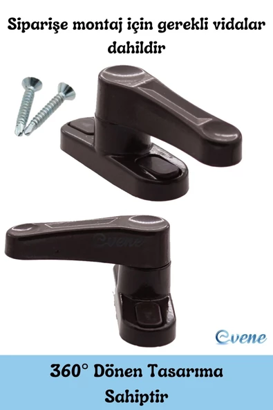 Evene Pencere Çocuk Kilit Pencere Kilidi Cam Kilidi Emniyet Çocuk Kilit Kapı Mandalı 3 Adet Koyu Kahve - Resim 7