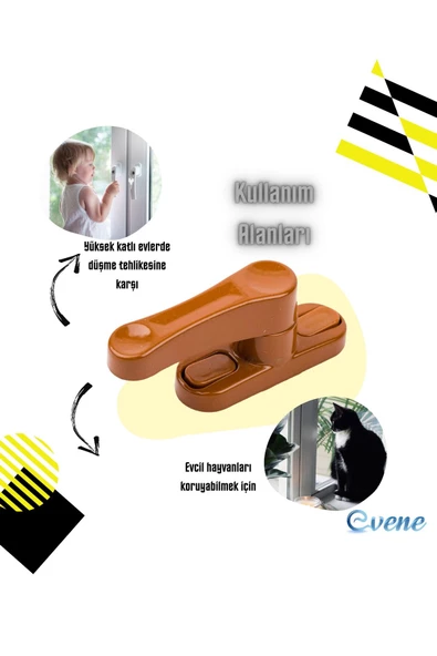 Evene Pimapen Kapı Kilidi Pimapen Pencere Kilidi Pencere Emniyet Kilidi Mandallı Kilit 8 Adet Kahve - Resim 8