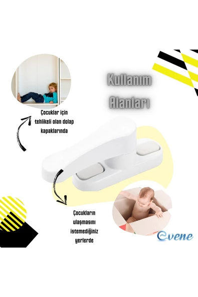 Pandogo Pencere Kilidi 3 Adet Çekmeli Kapı Ve Pencere Emniyet Aparatı Güvenlik Ürünü Kilit Beyaz - Resim 7