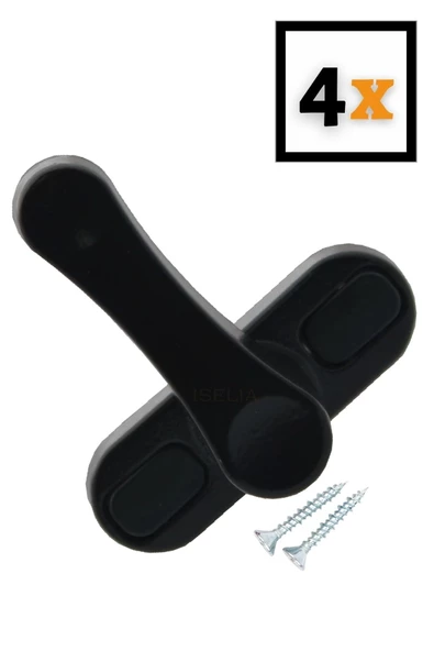 Viselia Siyah Pencere Emniyet Kilidi 4 Adet Çocuk Hırsız Kilidi Çekmeli Metal Kilit ürün görseli 1