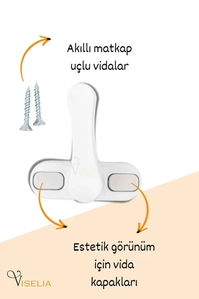 Viselia Pvc Emniyet Kilidi Pimapen Kilidi Çocuk Çekmeli Metal Kilit - Resim 7
