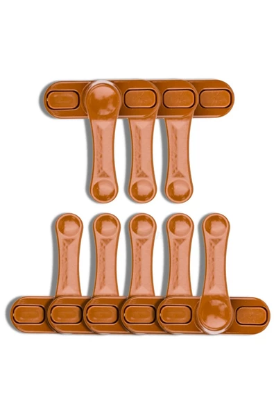 Evene Açık Kahverengi Pencere Emniyet Kilidi 8 Adet Çocuk Hırsız Kilidi Çekmeli Metal Kilit ürün görseli 1