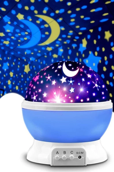 StarLightning Yıldızlı Gece Lambası Çocuk Masa Lambası Dekoratif Lamba Mavi