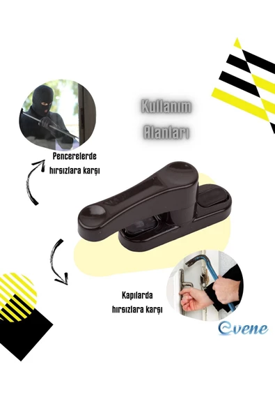 Evene Pimapen Kapı Kilidi Pimapen Pencere Kilidi Pencere Emniyet Kilidi Mandallı Kilit 3 Adet Koyu Kahve - Resim 7