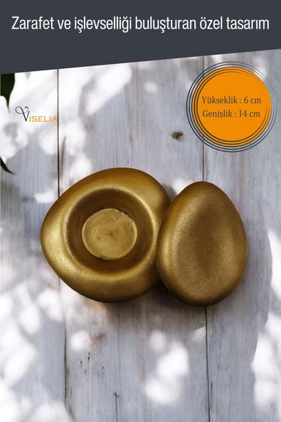 Viselia Takı Kutusu Takı Organizer Kapaklı Kutu Takı Düzenleyici Altın Eskitme Renk Model 2 - 2