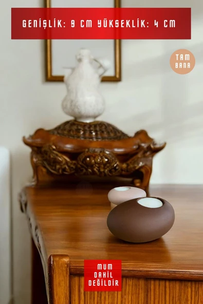 tambana Dekoratif Mumluk Set Şamdan El Yapımı Model 50 - 3