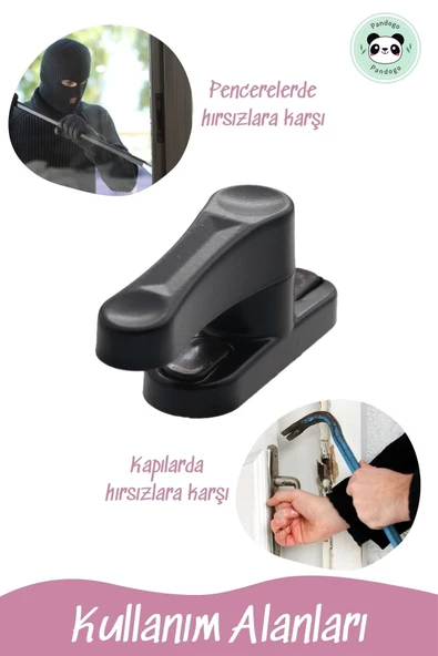 Pandogo Pencere Kilidi 10 Adet Kapı Ve Pencere Emniyet Aparatı Güvenlik Ürünü Kilit Siyah - Resim 7