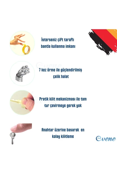 Viselia Antrasit Pencere Kilidi 8 Adet Halatlı Çocuk Güvenlik Emniyet Hırsız Pimapen Pvc Kapı Bebek Kilidi - 2