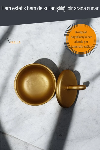 Viselia Takı Kutusu Takı Organizer Kapaklı Kutu Takı Düzenleyici Altın Renk Model 7 - 4