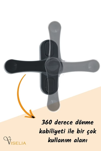 Viselia Antrasit Pencere Emniyet Kilidi 10 Adet Çocuk Hırsız Kilidi Çekmeli Metal Kilit - Resim 5