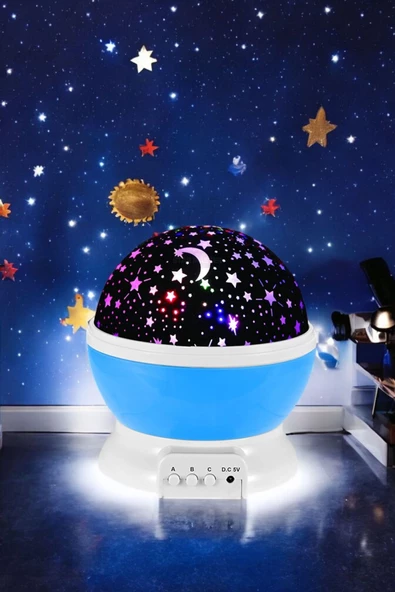 Star Master Masa Lambası Gökyüzü Projeksiyon Gece Lambası Yıldızlı Gece Lambası Mavi