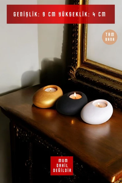 tambana Dekoratif Mumluk Set Şamdan El Yapımı Model 50 - 3